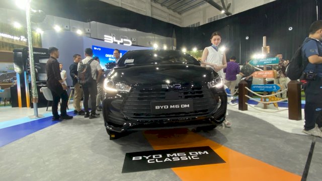 Kendaraan yang dipamerkan BYD dalam ajang GIIAS Makassar 2026. (Dok. Gita/HN)