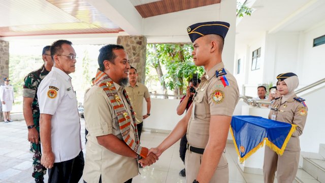 Gubernur Sulawesi Selatan Andi Sudirman Sulaiman saat memberikan ceramah umum kepada para praja Institut Pemerintahan Dalam Negeri (IPDN) Sulawesi Selatan, Kabupaten Gowa, Rabu (30/9/2026). Dok HARIAN.NEWS/HO-Pemprov Sulsel 