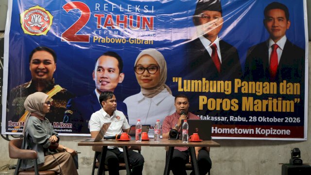 Diskusi refleksi 2 tahun Prabowo-Gibran di Makassar. (IBN/HN)
