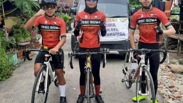 5 Atlet di cabang olahraga bersepeda asal Kabupaten Gowa. Foto HN