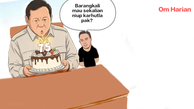 Karikatur Presiden Prabowo ulang tahun (Dodi/harian.news) 