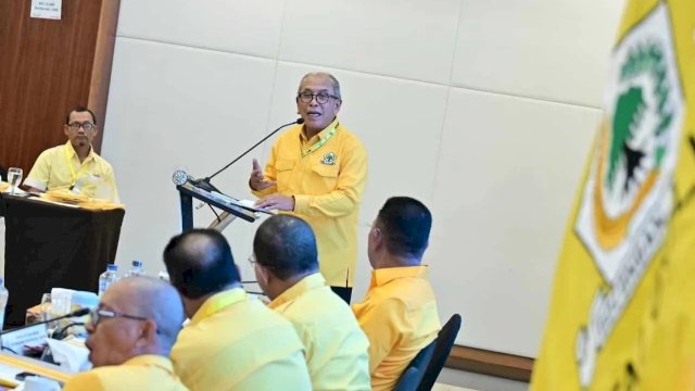 Rapat Koordinasi Teknis Pemilu dan Bimbingan Teknis Pemenangan Pemilu Anggota Fraksi Golkar DPRD Provinsi serta Kabupaten/Kota se-Indonesia Tahun Anggaran 2026 di Hotel Claro, Makassar, Jumat (16/10/2026).&nbsp;Harian.News/HO-Golkar Sulsel