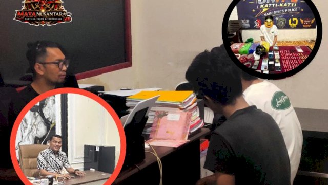 Tim Katti-Katti Unit I dari Satuan Reserse Narkoba (Satresnarkoba) Polresta Gowa mengamankan dua saudara kandung masing-masing berinisial Al dan AW. Dok Polresta Gowa