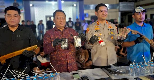 Polisi Gerebek Sarang Narkoba di “Borta” Makassar: 98 Orang Positif dan 3 Bandar Ditangkap